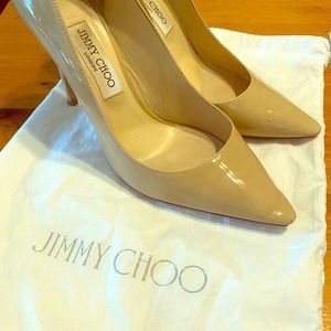 Jimmy Choo Nude Patent Leather Pumps